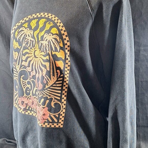 Volcom Unisex Black Relaxed Fit Sweatshirt Skate Tropical Vibes XS - Picture 2 of 4